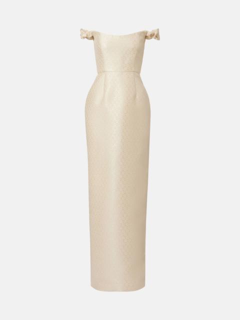 Bridal Yolanda brocade off-shoulder gown