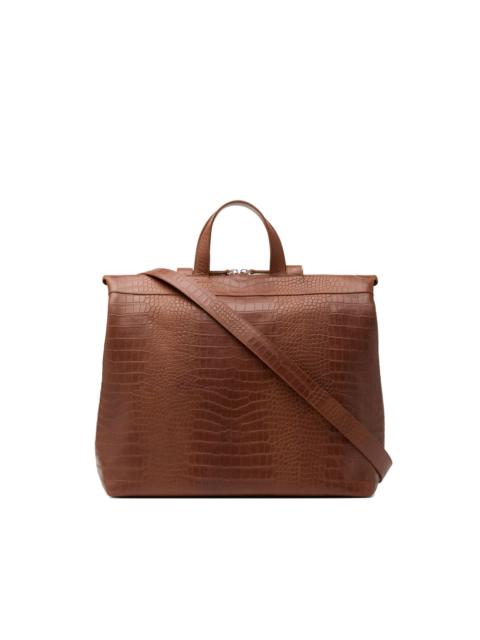 Borso croc-embossed tote bag