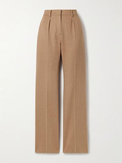 Camel hair straight-leg pants Camel