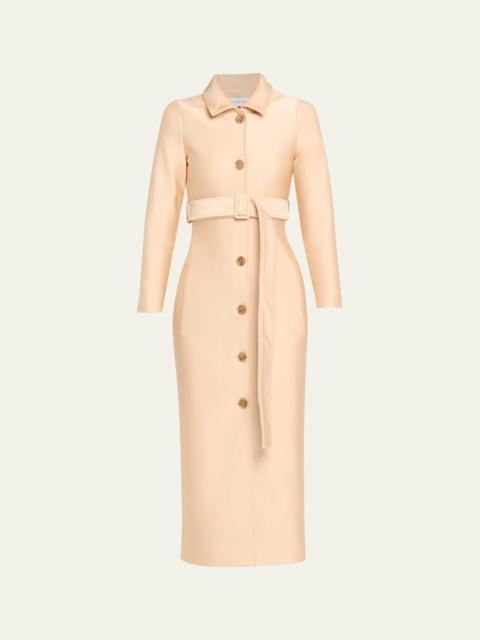 Slim-Fit Long Trench Coat