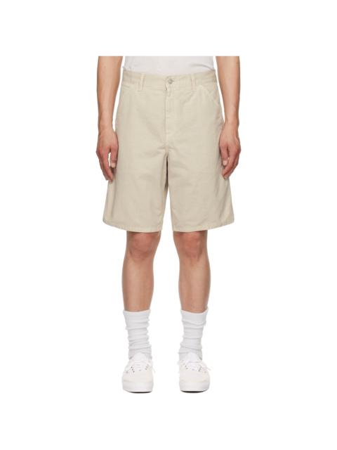 Beige Single Knee Shorts