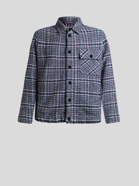 KNIT COTTON-BLEND JACQUARD JACKET WITH MAXI CHECK MOTIF