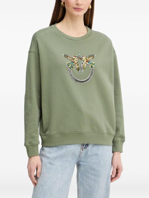 beaded-logo sweatshirt