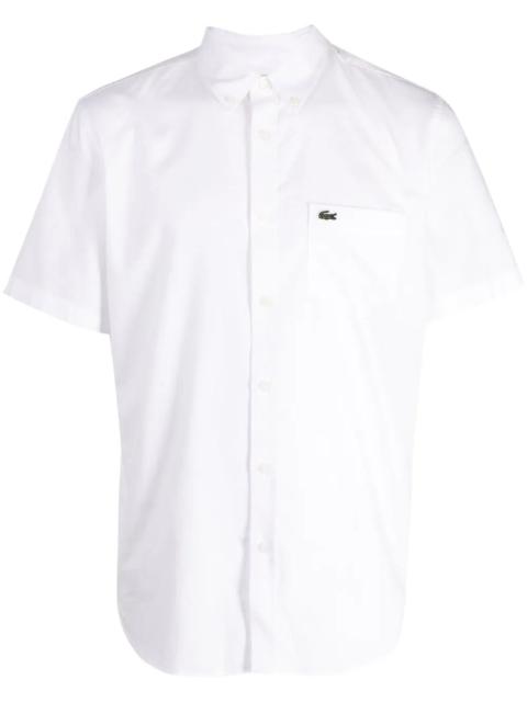 LACOSTE Short Sleeve Woven Shirt White