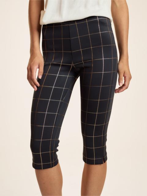 Gold Windowpane Bonded Capris