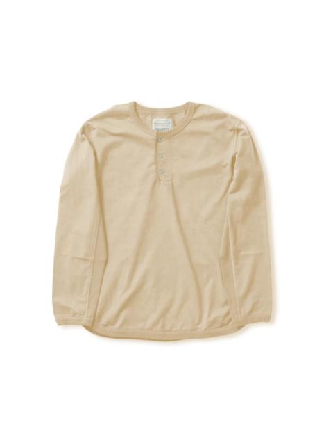 5222LH-21 - Flat Seam Heavyweight Long Sleeve Henley T-Shirt Ecru