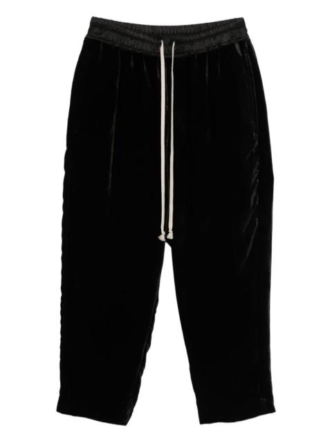 velvet drawstring trousers