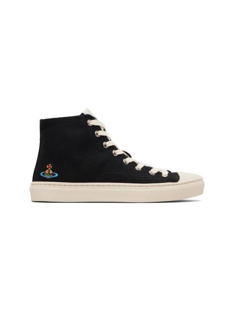 Black High Top Plimsoll Sneakers