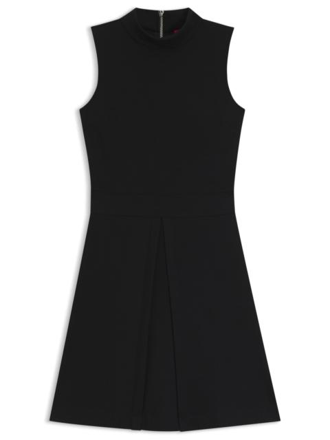 SLEEVELESS KNITTED DRESS WITH PLEATED SKIRT