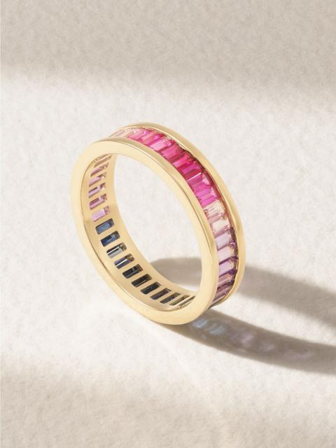 14-karat gold, sapphire and amethyst eternity ring Gold