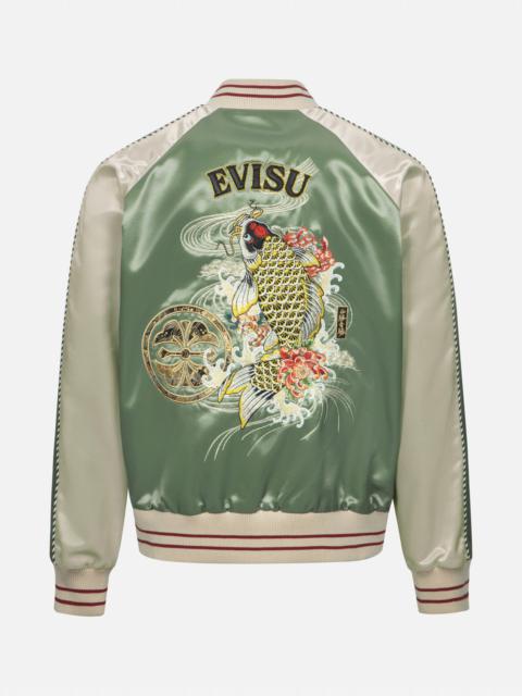 KAMON BROCADE APPLIQUÉ AND CARP EMBRODIERY RELAX FIT SOUVENIR JACKET