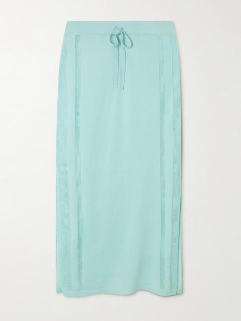 Brompton Pointelle-trimmed Cashmere Midi Skirt