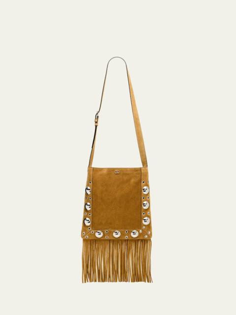 Nellcote Studded Fringe Suede Crossbody Bag