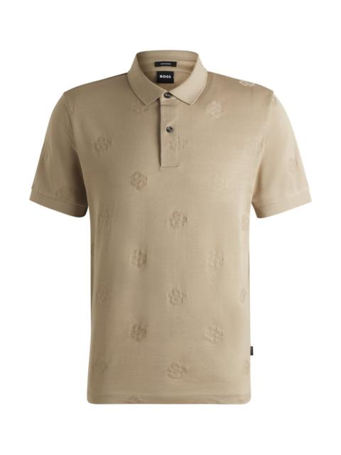 MERCERIZED-COTTON POLO SHIRT WITH DOUBLE B MONOGRAMS