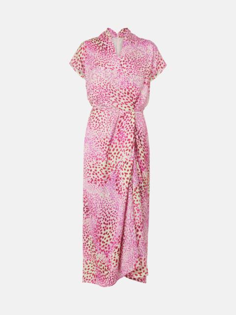 Printed satin midi dress