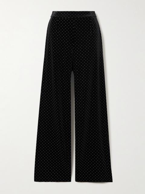 Henley Crystal-embellished Velvet Wide-leg Pants