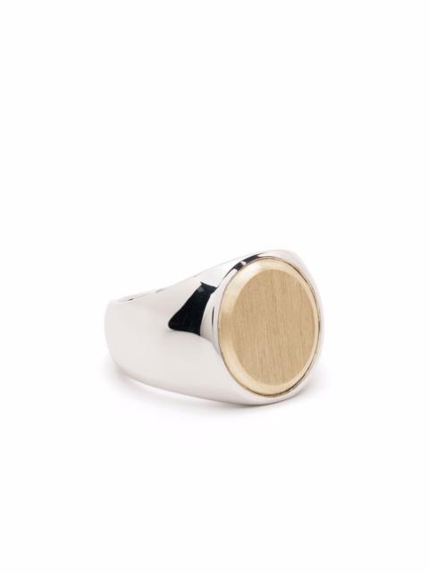 golden top oval signet ring