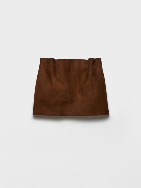 Suede miniskirt