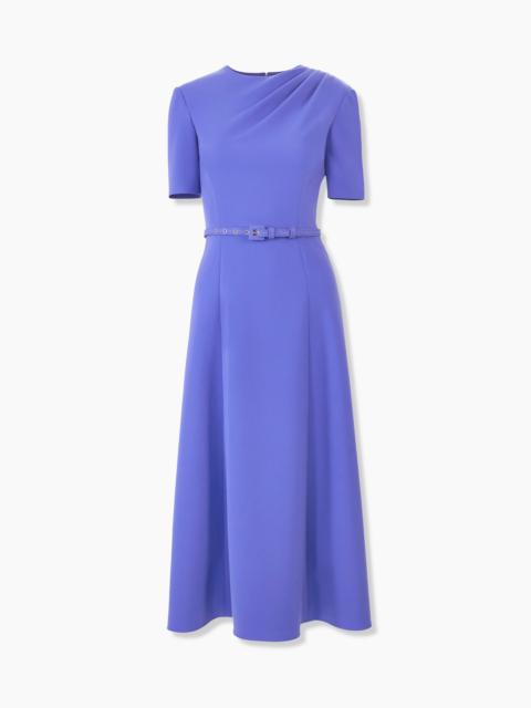 Draped Midi Dress with Belt