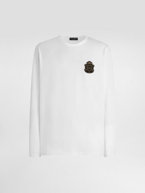 Cotton t-shirt with heraldic patch