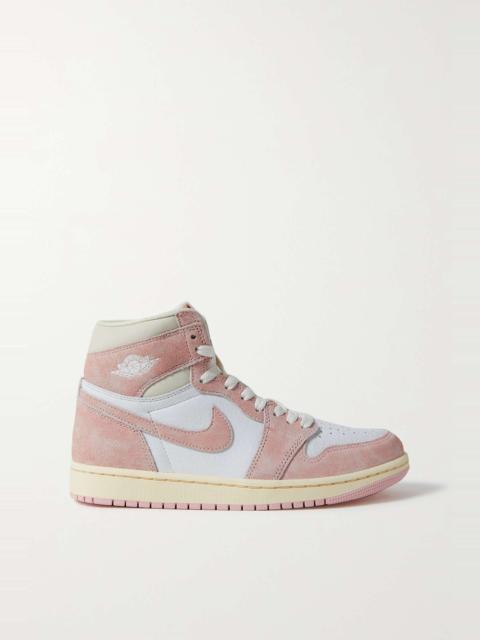 Air Jordan 1 Retro suede-trimmed leather high-top sneakers