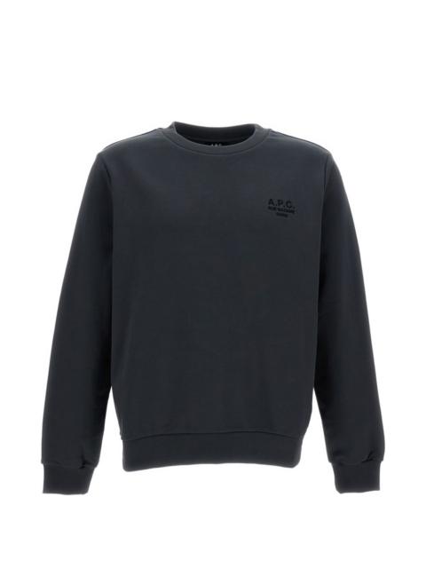 ribbed embroidered-logo sweatshirt
