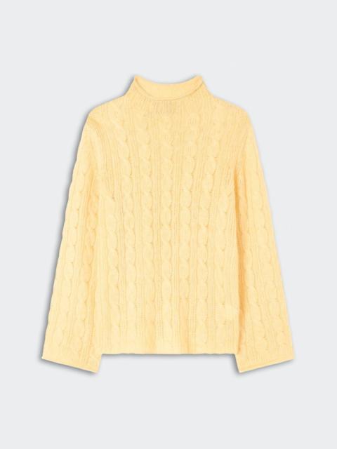 Cable Mock Neck Top