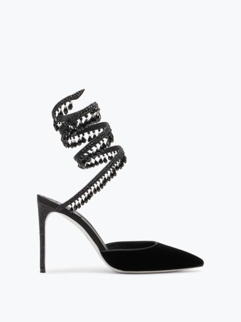 Black Pumps In Velvet Chandelier