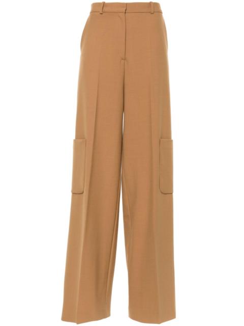 cargo-pockets wide-leg trousers