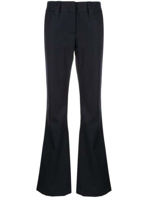 low-rise flared trousers