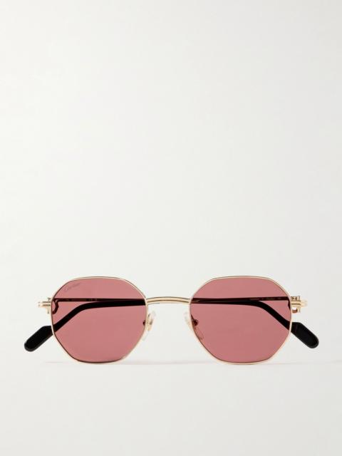 Hexagon-frame gold-tone sunglasses Gold