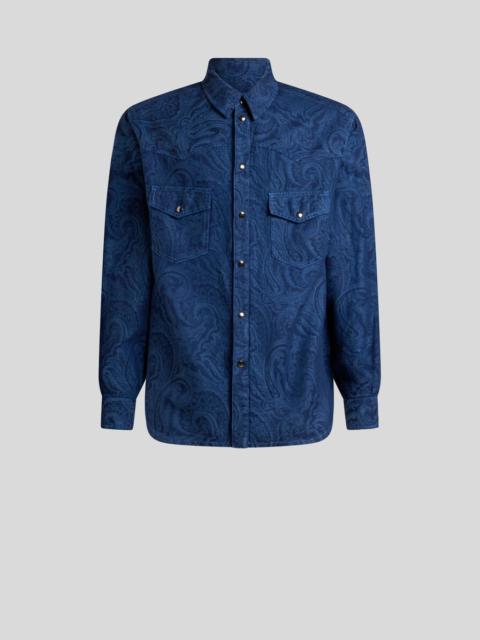PRINTED DENIM OVERSHIRT