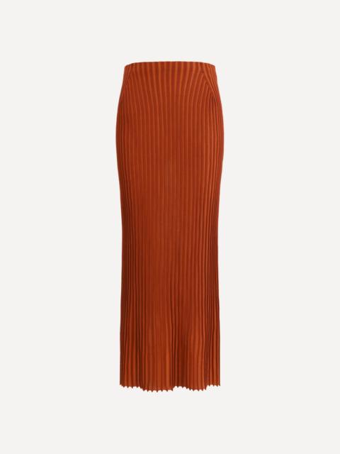 Long Knitted Skirt with narrow ribs