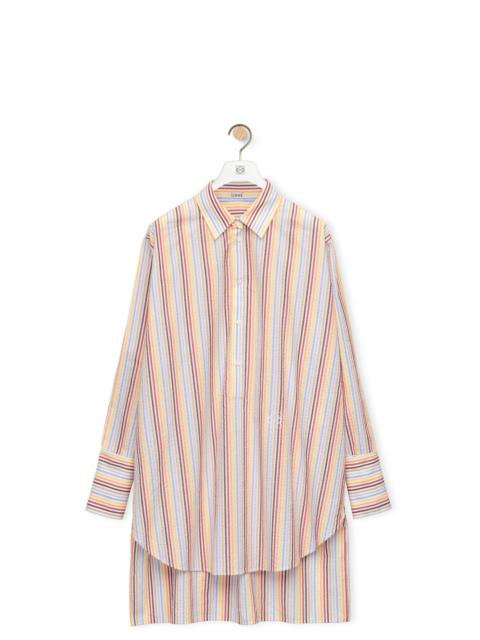 Stripe deconstructed shirt dress in silk