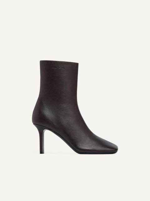 SQUARE TOE LEATHER ANKLE BOOTS