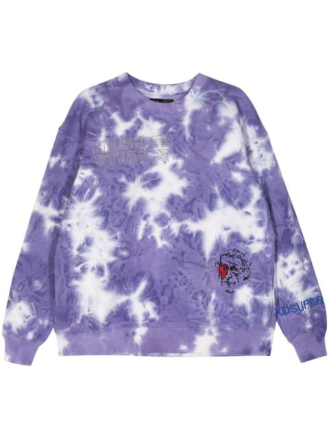 tie-dye embroidered sweatshirt