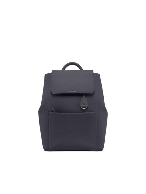 flap leather soft backpack