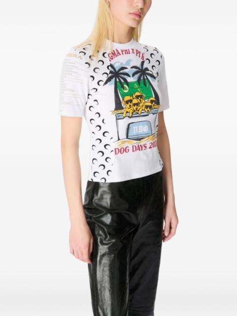 crescent-moon graphic T-shirt