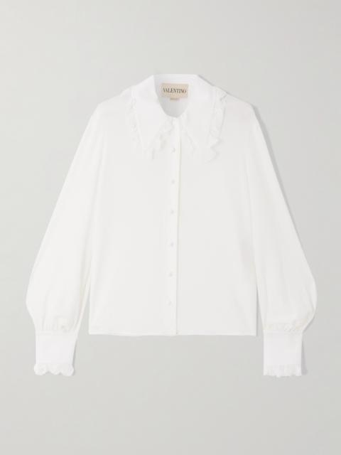Ruffled Silk-crepe Shirt