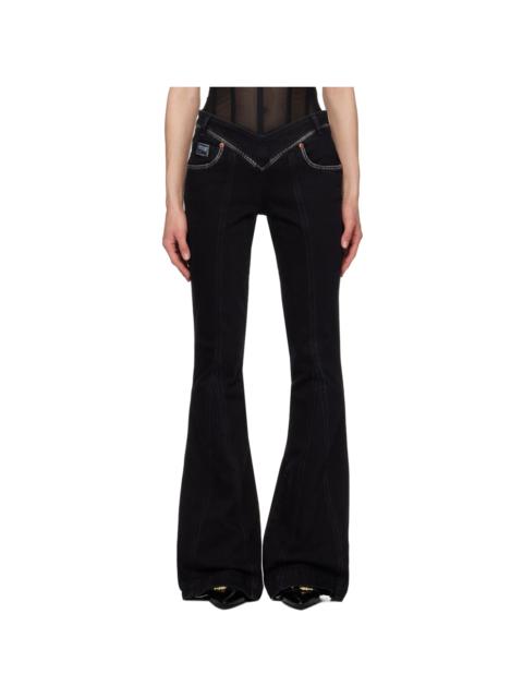 VERSACE JEANS COUTURE Black Flared Jeans | REVERSIBLE