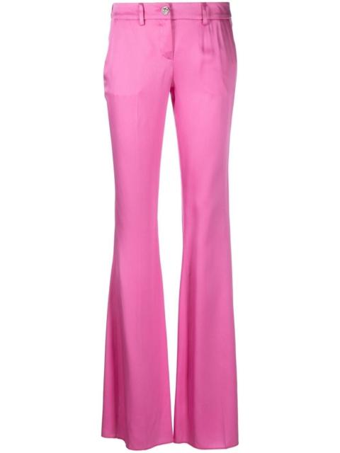 flared satin trousers