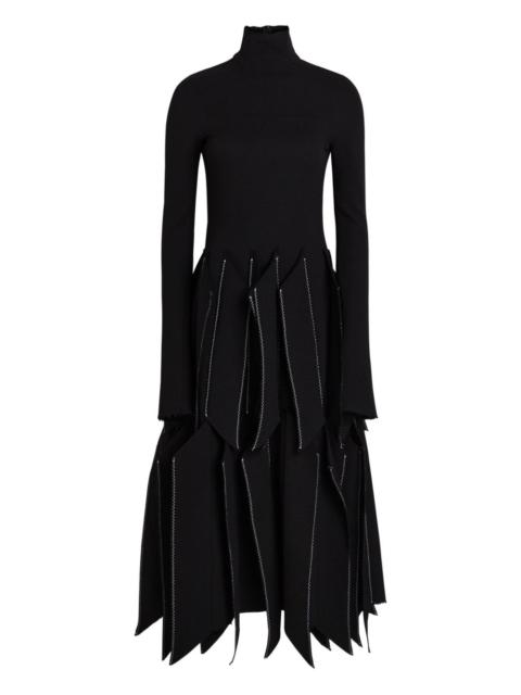 panel contrast midi dress