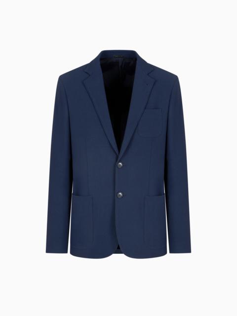 UPTON LINE SINGLE-BREASTED JACKET IN SEERSUCKER VIRGIN WOOL