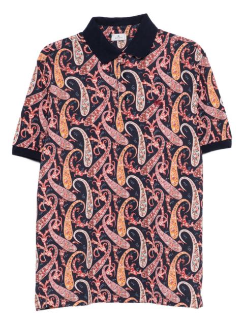 paisley-print polo shirt