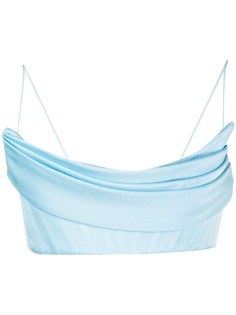 draped-detail cropped corset