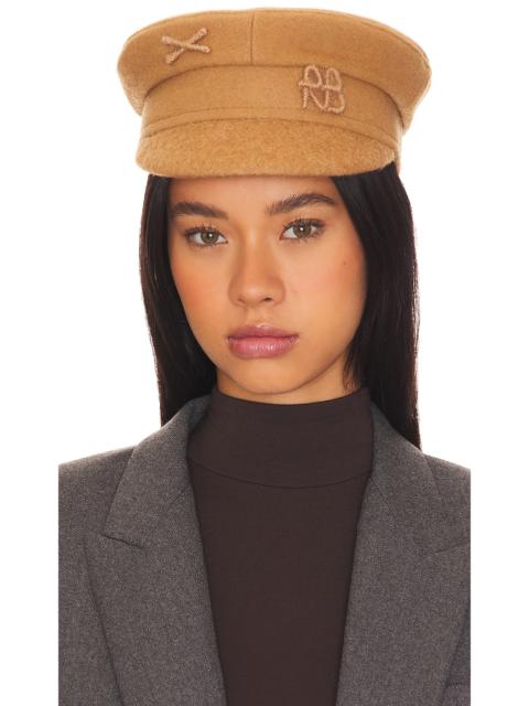 Monogram Embellished Baker Boy Cap