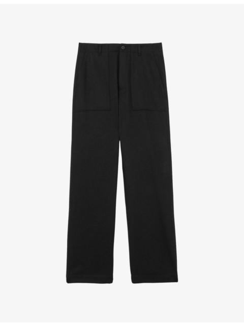 Chain Wide-Leg Wool-Blend Trousers