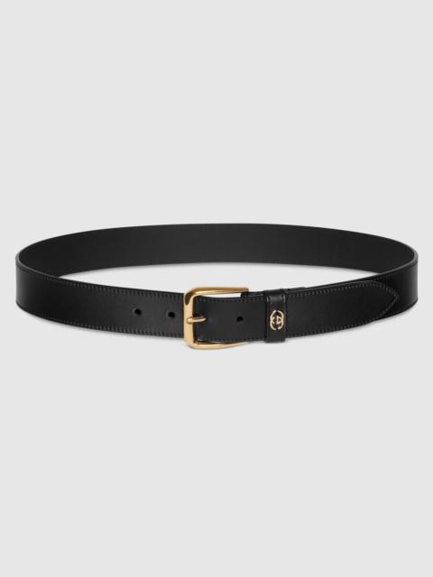 Belt with square buckle and Interlocking G