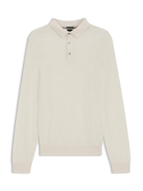 SLIM-FIT SWEATER IN MERINO WOOL WITH POLO COLLAR