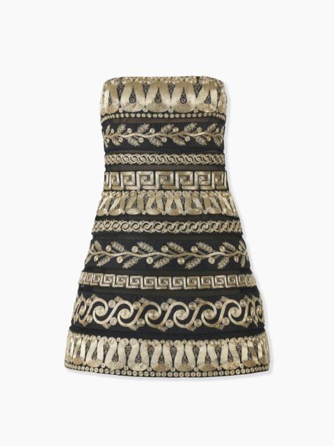 Embroidered Strapless Mini Dress